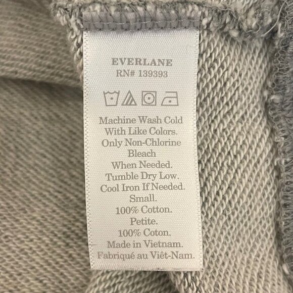 EVERLANE The Unisex French Terry Pullover Crew Heathered Gray Size S - Picture 9 of 11